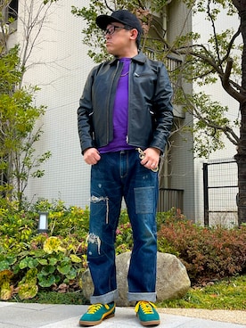 「FRUIT OF THE LOOM（フルーツオブザルーム）のアイテム」を使った、melOnさん（メンズ・173cm）の春コーディネート