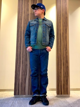 「アイテム（デニムジャケット）」を使った、melOnさん（メンズ・173cm）の秋コーディネート