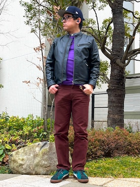 「FRUIT OF THE LOOM（フルーツオブザルーム）のアイテム」を使った、melOnさん（メンズ・173cm）の春コーディネート