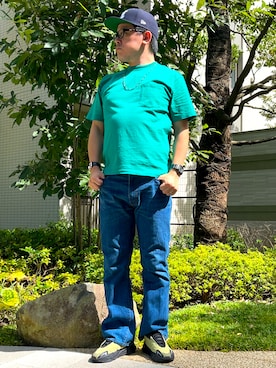 「アイテム（キャップ）」を使った、melOnさん（メンズ・173cm）の秋コーディネート