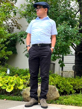 「アイテム（ハンチング/ベレー帽）」を使った、melOnさん（メンズ・173cm）の秋コーディネート