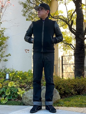 「UNDEFEATED (アンディフィーテッド)のアイテム」を使った、melOnさん(メンズ・173cm)の冬コーディネート