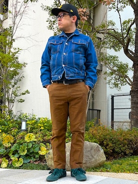 「Wrangler（ラングラー）のアイテム」を使った、melOnさん（メンズ・173cm）の冬コーディネート