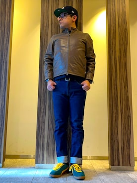 「Wrangler（ラングラー）のアイテム」を使った、melOnさん（メンズ・173cm）の冬コーディネート