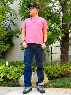 「アイテム（カーゴパンツ）」を使った、melOnさん（メンズ・173cm・40代）の夏コーディネート