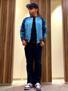 「Wrangler（ラングラー）のアイテム」を使った、melOnさん（メンズ・173cm）の冬コーディネート