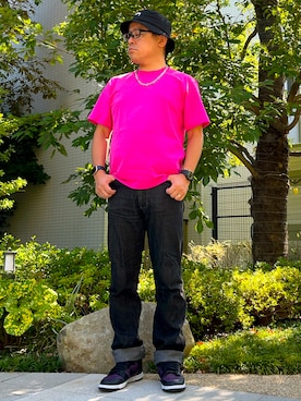 「アイテム（デジタル腕時計）」を使った、melOnさん（メンズ・173cm）の秋コーディネート