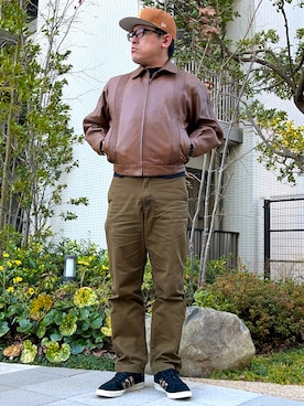 「Wrangler（ラングラー）のアイテム」を使った、melOnさん（メンズ・173cm）の冬コーディネート