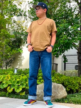 「アイテム（キャップ）」を使った、melOnさん（メンズ・173cm）の夏コーディネート