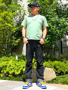 「アイテム（帽子）」を使った、melOnさん（骨格ナチュラル・メンズ・173cm）の夏コーディネート