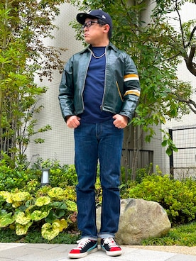 「アイテム（デジタル腕時計）」を使った、melOnさん（メンズ・173cm）の秋コーディネート