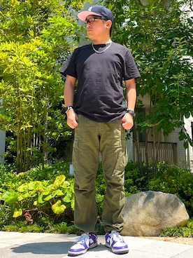 「アイテム（スニーカー）」を使った、melOnさん（メンズ・173cm・40代）の夏コーディネート
