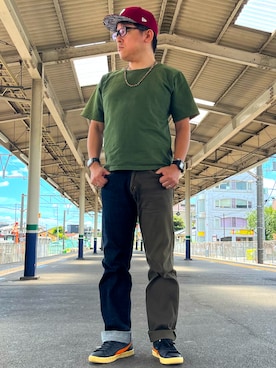 「アイテム（キーケース/キーアクセサリー、ブラック系）」を使った、melOnさん（メンズ・173cm）の夏コーディネート