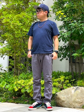 「アイテム（デジタル腕時計）」を使った、melOnさん（メンズ・173cm・40代）の夏コーディネート