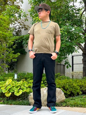 「アイテム（キーケース/キーアクセサリー）」を使った、melOnさん（メンズ・173cm）の夏コーディネート