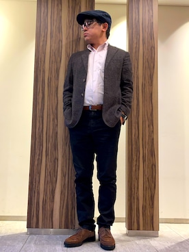 「アイテム（チノパンツ）」を使った、melOnさん（メンズ・173cm）の秋コーディネート