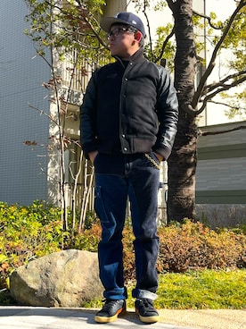 「PUMA（プーマ）のアイテム」を使った、melOnさん（メンズ・173cm）の春コーディネート