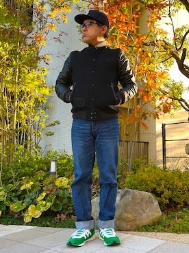 「アイテム（デジタル腕時計）」を使った、melOnさん（メンズ・173cm）の冬コーディネート