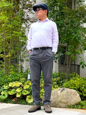 「アイテム（ハンチング/ベレー帽）」を使った、melOnさん（メンズ・173cm）の秋コーディネート