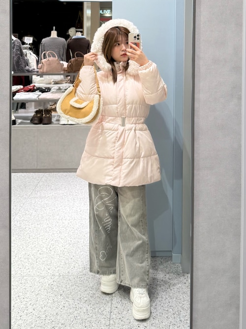 ウエストベルト付き中綿コート（ダウンジャケット/コート）｜OLIVE des