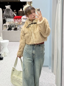 「OLIVE des OLIVE（オリーブデオリーブ）のアイテム（デニムパンツ）」を使った、akiさん（レディース・160cm）の秋コーディネート