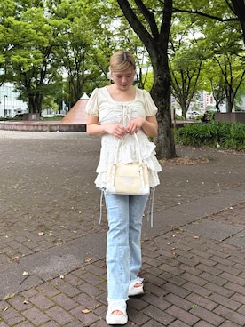 「OLIVE des OLIVE（オリーブデオリーブ）のアイテム（ワンピース/ドレス）」を使った、akiさん（レディース・160cm）の夏コーディネート