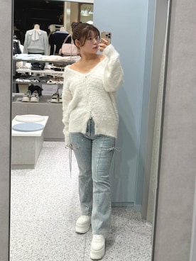 「OLIVE des OLIVE（オリーブデオリーブ）のアイテム（デニムパンツ）」を使った、akiさん（レディース・160cm）の秋コーディネート