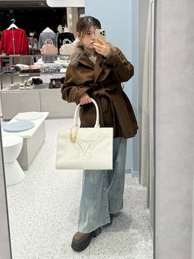 「アイテム（ステンカラーコート）」を使った、akiさん（レディース・160cm）の秋コーディネート