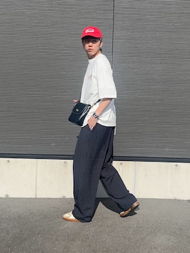 「アイテム（Tシャツ/カットソー）」を使った、mitsuhirotodaさん（メンズ・175cm）の夏コーディネート