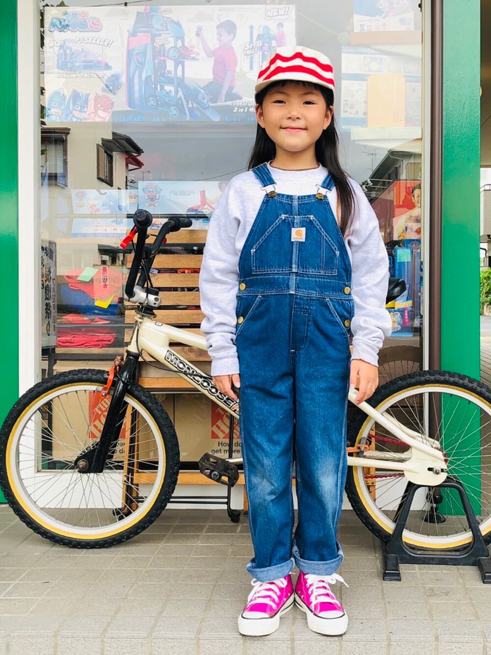 Carhartt  カーハートキッズオーバーオール　双子コーデ　ミックスツインズ CARHARTT KIDS カーハートキッズ ブラウンダックオーバーオール