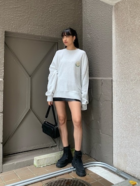 「EMODA」｜「アイテム（スウェット）」を使った、パニラガオパオリン (ELENDEEK)さん（レディース・167cm）の夏コーディネート