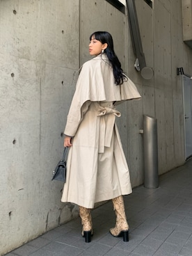 「EMODA」｜「アイテム（トレンチコート）」を使った、パニラガオパオリン (ELENDEEK)さん（レディース・167cm）の冬コーディネート