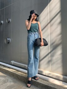 EMODA セミフレアジャストウエストジーンズ EMODA セミフレアジャストウエストジーンズ（ライトミックス