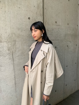 「EMODA」｜「アイテム（トレンチコート）」を使った、パニラガオパオリン (ELENDEEK)さん（レディース・167cm）の冬コーディネート