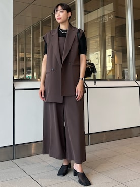 「アイテム（つなぎ/オールインワン、ブラウン系）」を使った、パニラガオパオリン (ELENDEEK)さん（レディース・167cm）の夏コーディネート