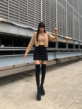 「EMODA（エモダ）のアイテム（ニット/セーター）」を使った、パニラガオパオリン (ELENDEEK)さん（レディース・167cm）の夏コーディネート