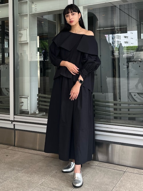 美品 ELENDEEK ギャザーティアードスカート アイボリー ロングスカート