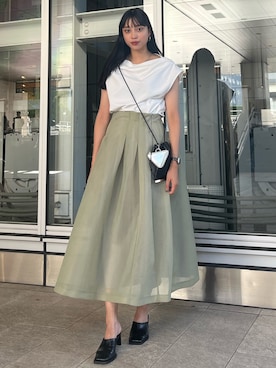「アイテム（Tシャツ/カットソー）」を使った、パニラガオパオリン (ELENDEEK)さん（レディース・167cm・20代）の夏コーディネート