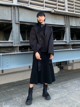 「EMODA」｜「アイテム（トレンチコート）」を使った、パニラガオパオリン (ELENDEEK)さん（レディース・167cm）の春コーディネート