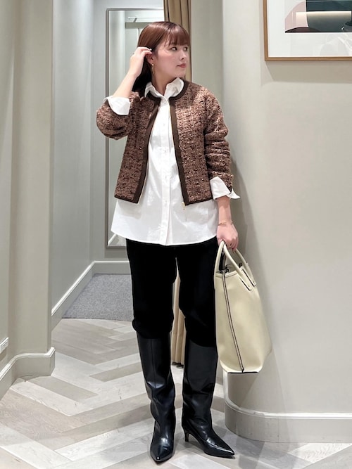 45R コットンツイード ボレロカーディガン 45R コットンツィードのボレロカーディガン