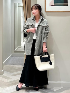 「E'POR（エポール）の【E'POR】【撥水加工・超軽量】 BOAT BAG Medium【25AW】（トートバッグ）」を使った、tsukaさん（レディース・155cm）の秋コーディネート