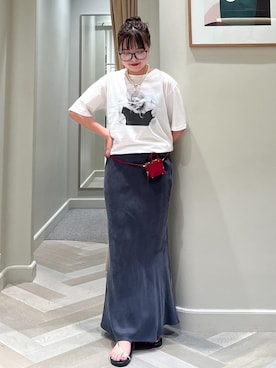 「お仕事コーデ」｜「アイテム（アクセサリー）」を使った、tsukaさん（レディース・155cm）の夏コーディネート