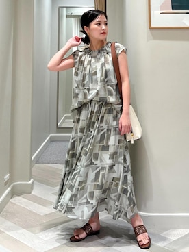 「ロング」｜「アイテム（サンダル）」を使った、tsukaさん（レディース・155cm）の夏コーディネート
