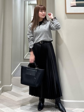 「E'POR（エポール）の【E'POR】【撥水加工・超軽量】 BOAT BAG Medium【25AW】（トートバッグ）」を使った、tsukaさん（レディース・155cm）の秋コーディネート