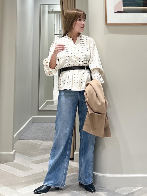 ROPEのブラウス ROPE' ブラウス シャツ キュプラシルクボリュームスリーブブラウス