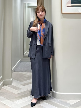 「アイテム（バンダナ/スカーフ）」を使った、tsukaさん（レディース・155cm・20代）の秋コーディネート