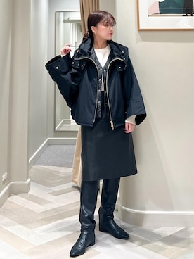 「ギャザー」｜「アイテム（ジャケット/アウター）」を使った、tsukaさん（レディース・155cm）の秋コーディネート