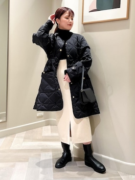 「ROPÉ」｜「アイテム（ダウンジャケット/コート）」を使った、tsukaさん（レディース・155cm）の秋コーディネート