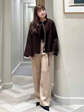 【新品】ROPE’ゴールドボタンノーカラーブルゾン38 ROPE'（ロペ）の「ゴールドボタンノーカラーブルゾン（ブルゾン