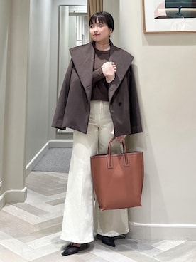 「アイテム（ステンカラーコート）」を使った、tsukaさん（レディース・155cm・20代）の冬コーディネート